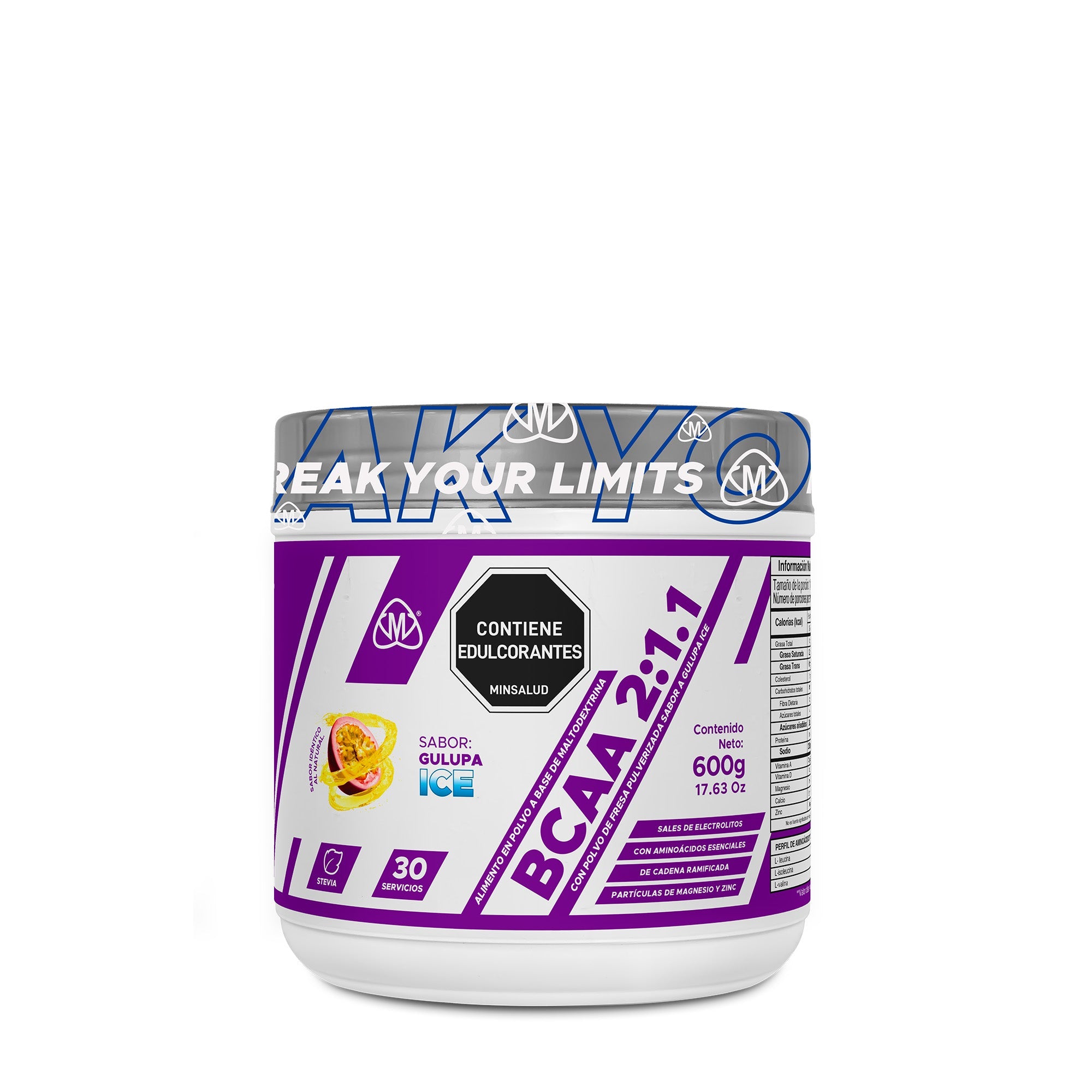 BCAA 2:1:1 IMN 600g - aminoácidos ramificados con electrolitos - IMN Nutrition - vista 3