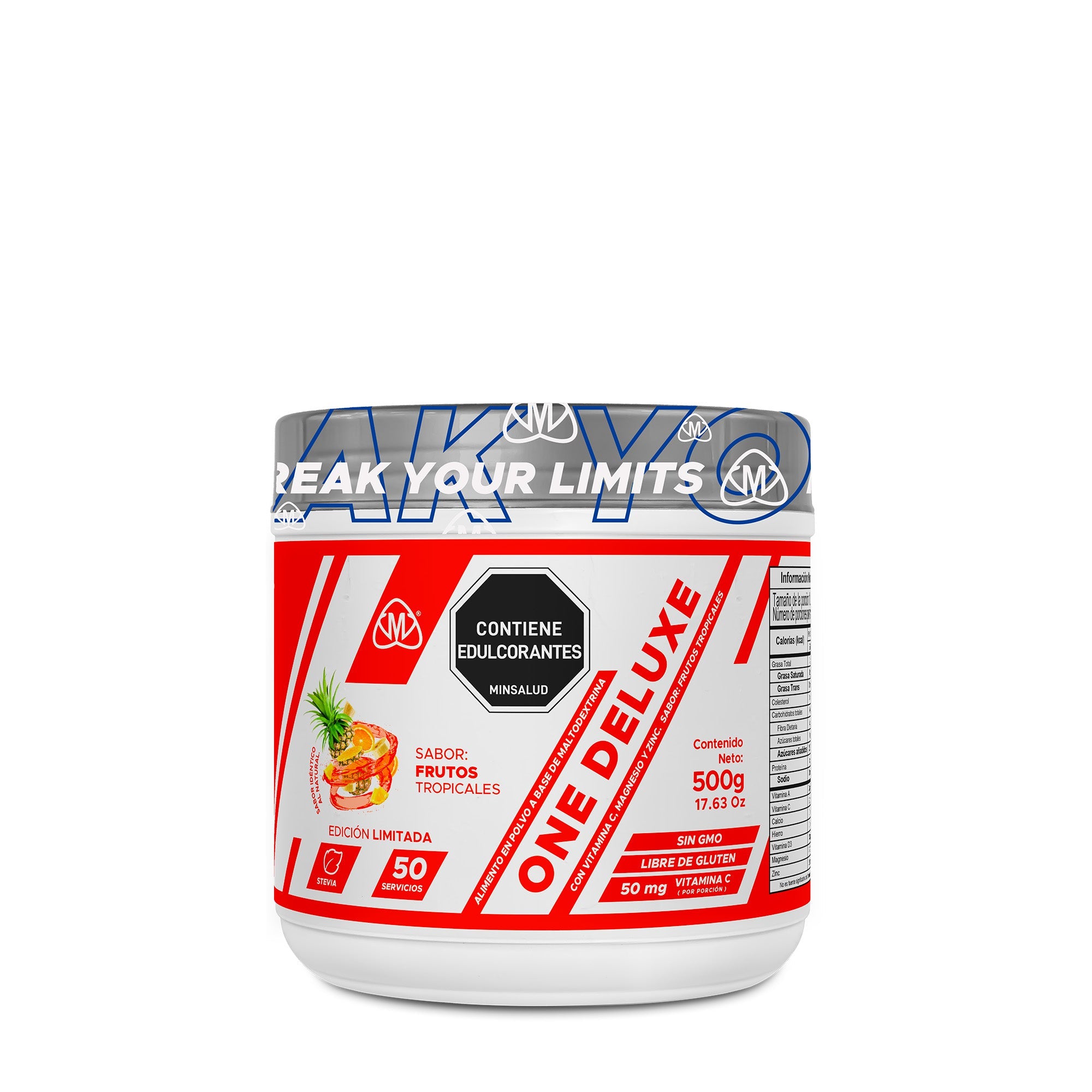 One Deluxe IMN 500g sabor frutos tropicales - pre-entreno con cafeína - vista 1