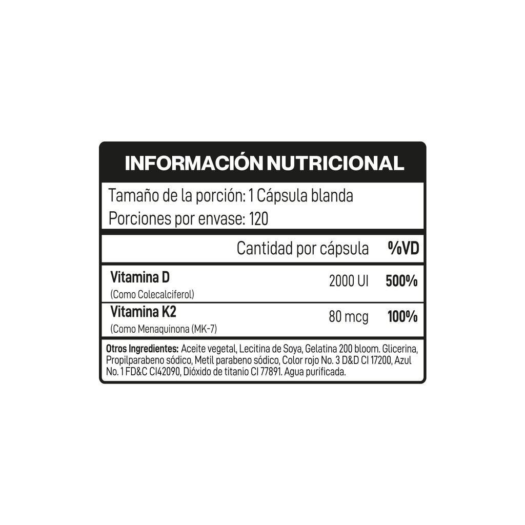 Vitamina D y K2 IMN - 120 cápsulas - Suplemento dietario INVIMA - vista 4