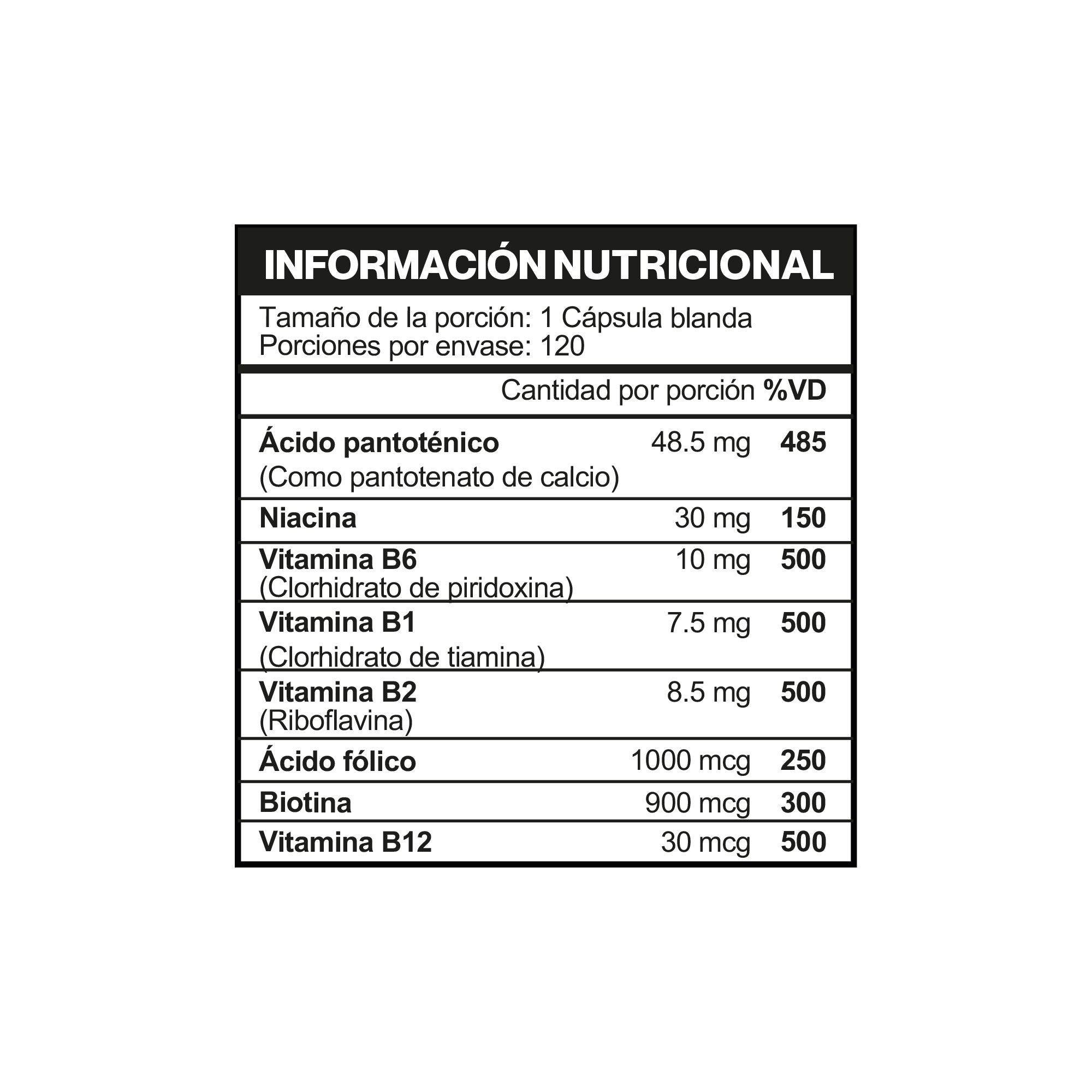 Vitaminas Complejo B IMN - 120 cápsulas - Suplemento dietario INVIMA - vista 4