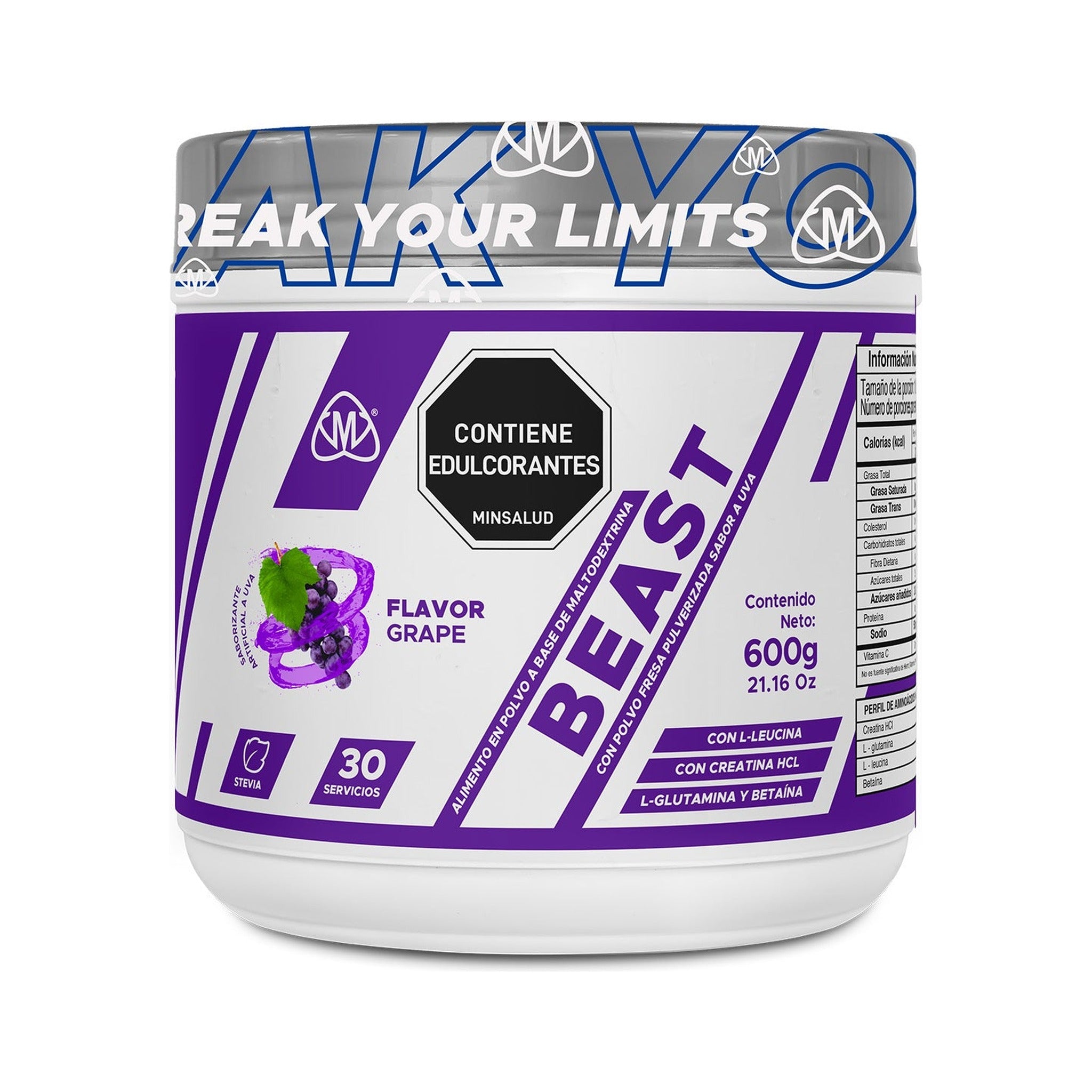 BEAST HCL IMN 600g - pre-entreno con cafeína y beta-alanina - IMN Nutrition - vista 1