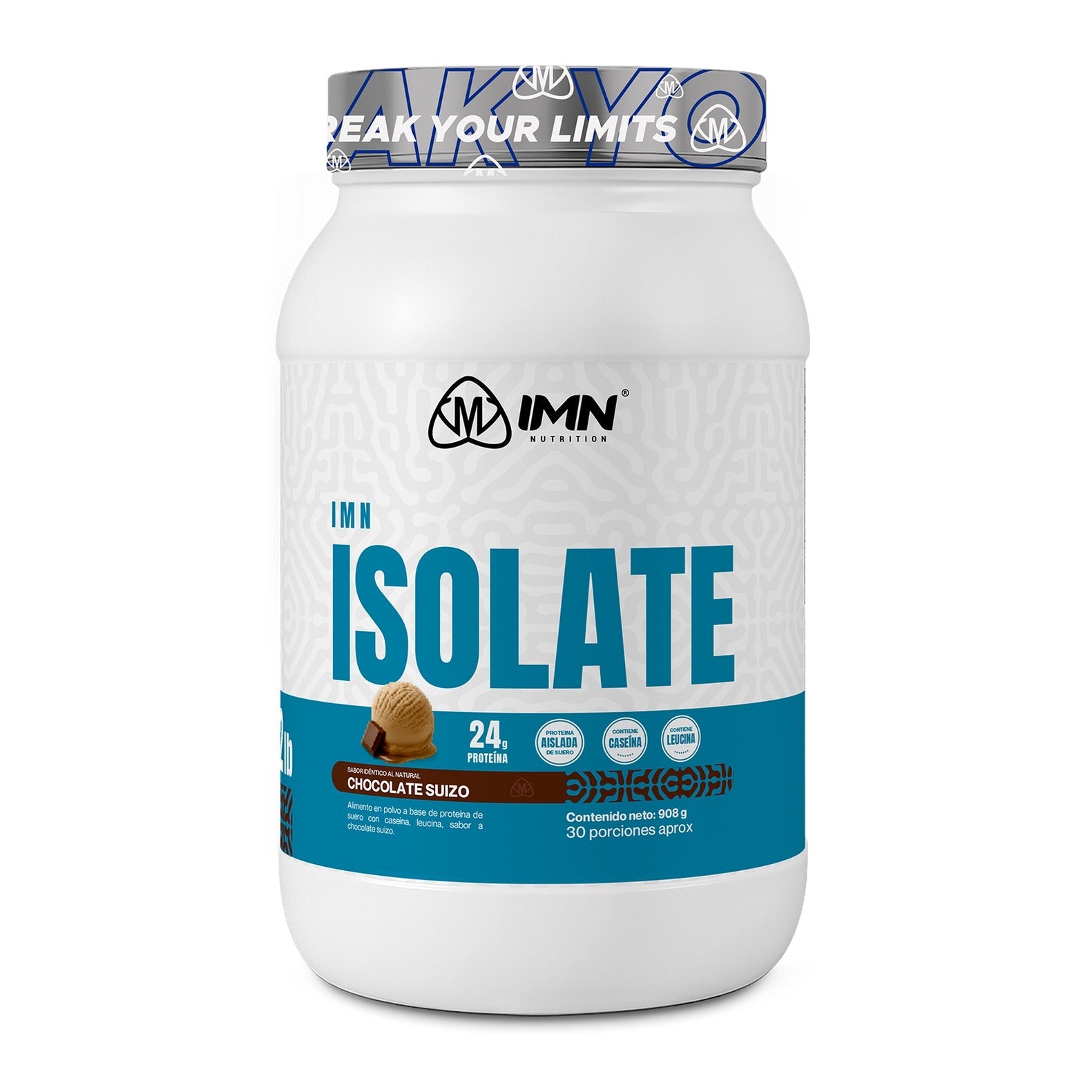 IMN Isolate 2 Lb - proteína aislada de suero 90% - IMN Nutrition Colombia - sabor Chocolate Suizo