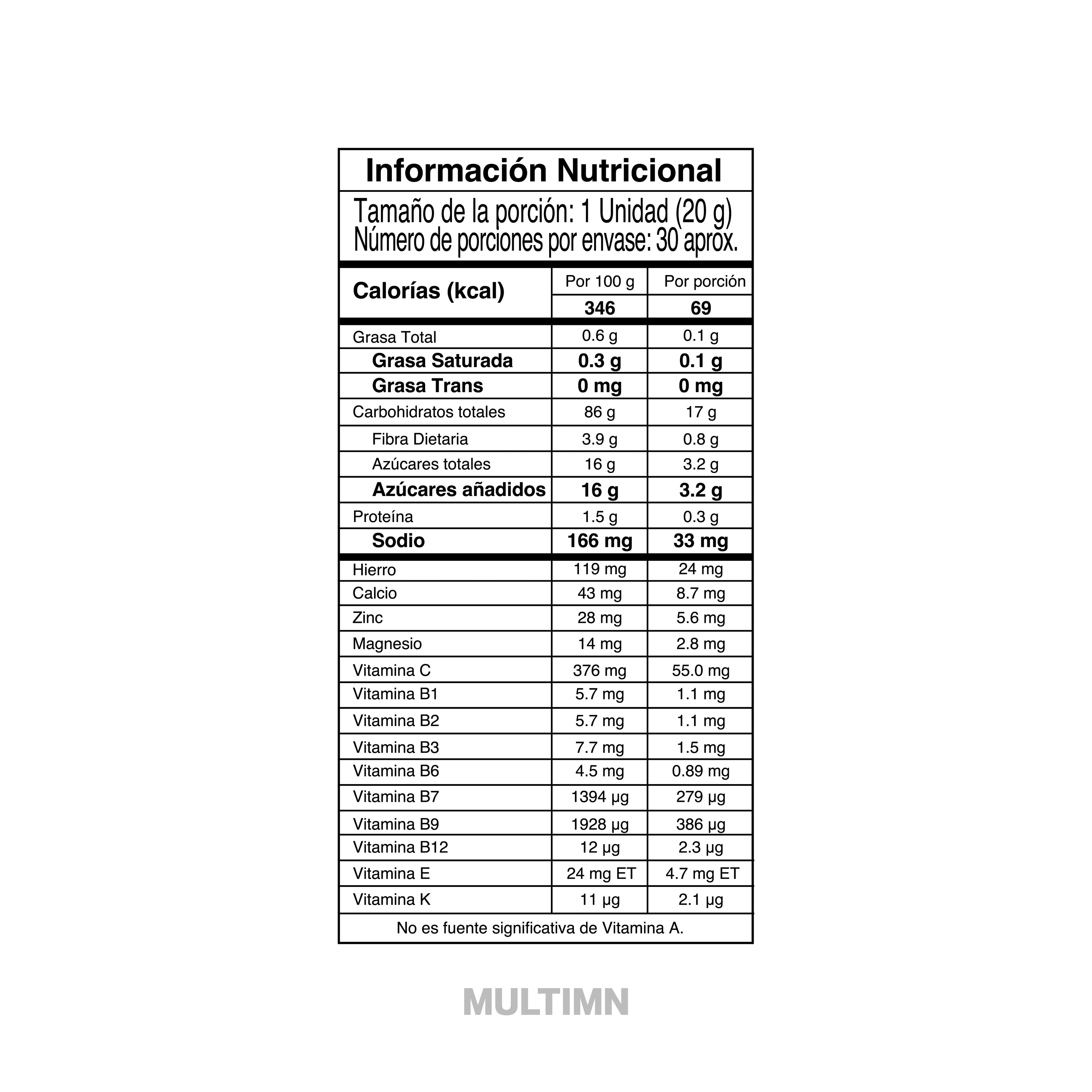 Multimn IMN 600g - multivitamínico con vitaminas y minerales - IMN Nutrition - vista 3