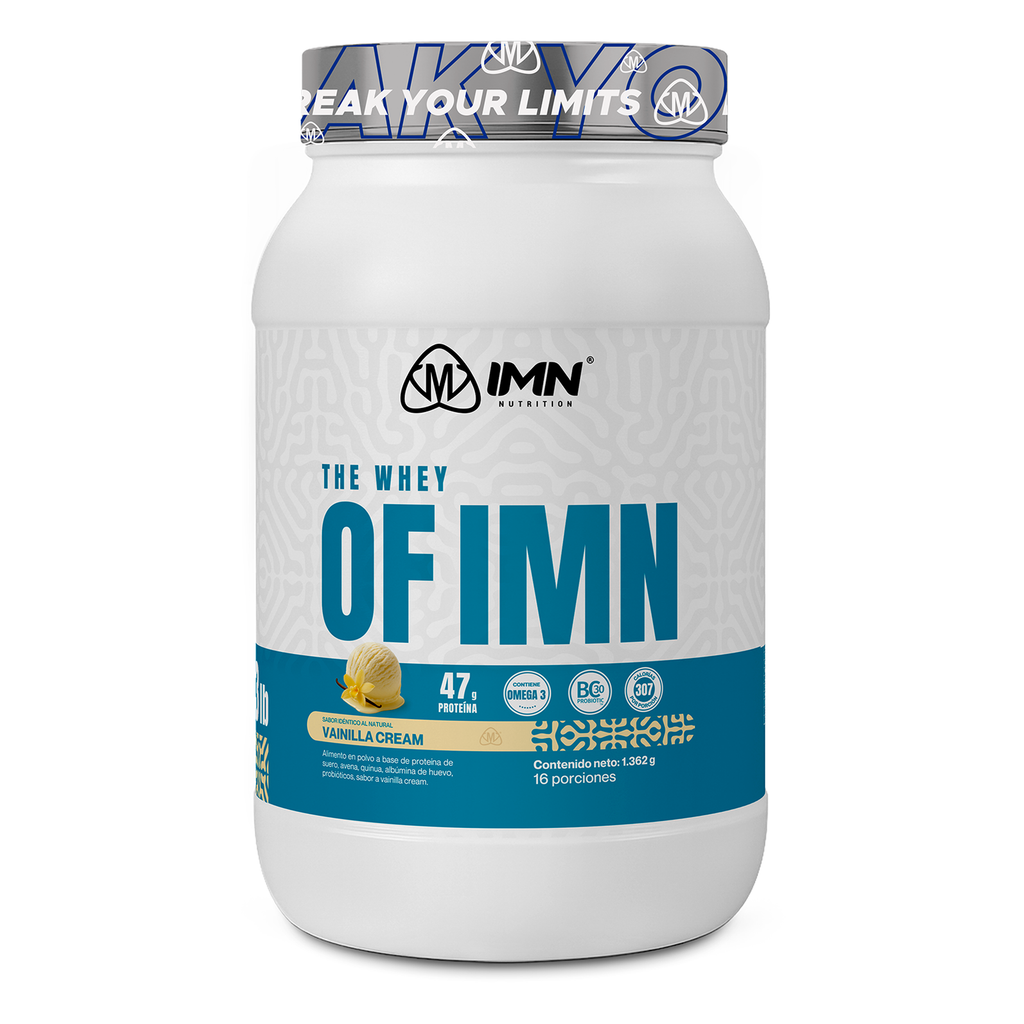 The Whey of IMN 3lb Vanilla Cream · 47g proteína · 16 porciones